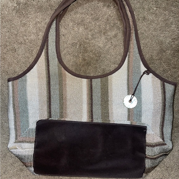 The Sak Brown Purse Orange Satin Lining - Picture 2 of 4